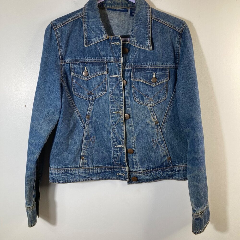 Womens‎ Vintage Bill Blass Jeans Denim Trucker Jacket Blue M Cotton